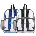 Clear Colored Trims Grey Zipper Backpack